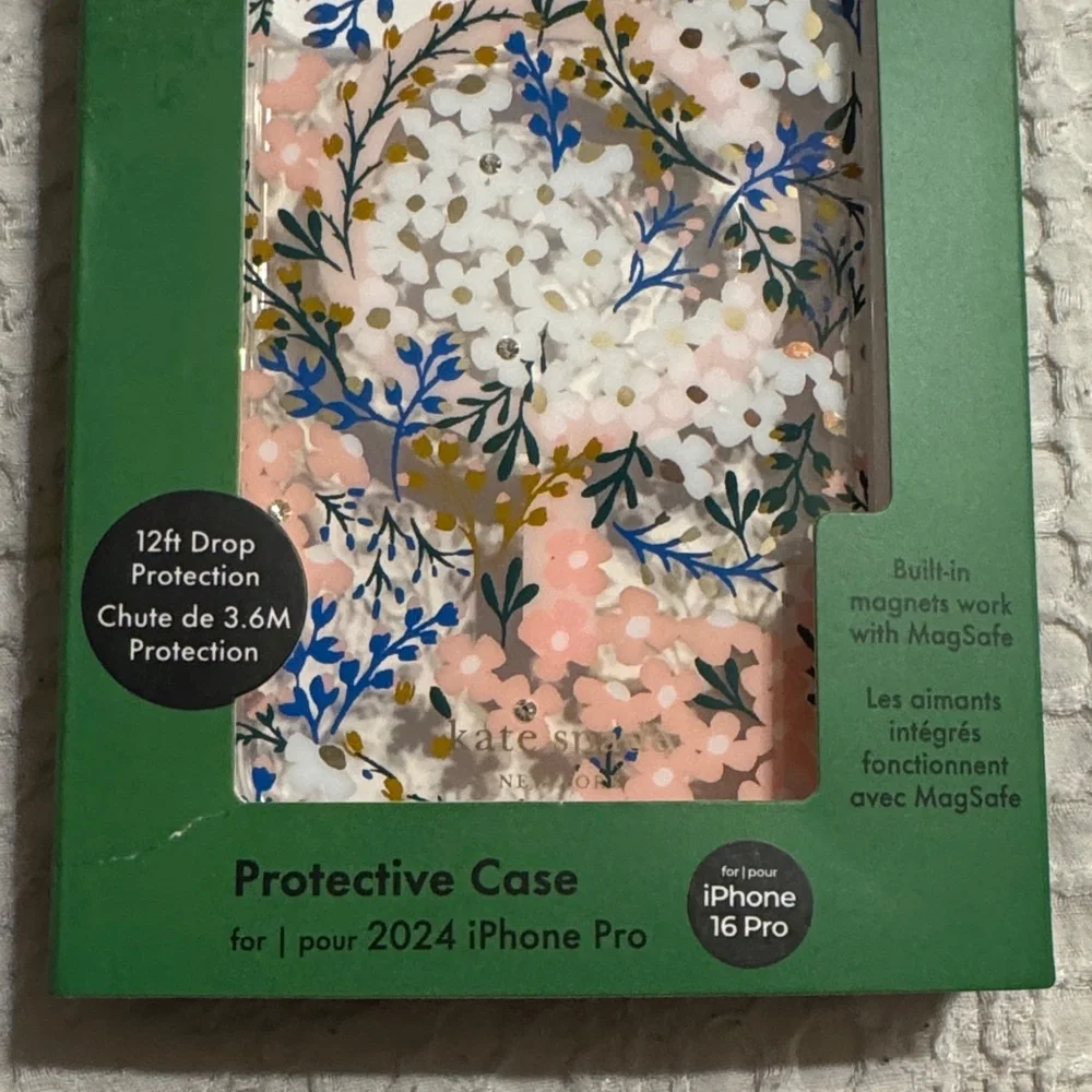 Kate Spade iPhone 2024 Pro Case - Pink and Blue Floral